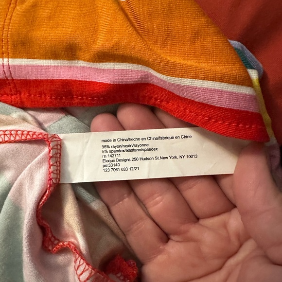 NWT Eloquii Women's Plus Size Wrap Around Dress Rainbow Stripe Size 18 - Picture 5 of 5